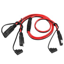 YACSEJAO 14AWG SAE Y Splitter Cable 2FT SAE 1 to 2 Battery Charging Power Automotive Connector Cable for Camp Trailer Solar Panels Battery