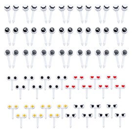 VEGCOO Food Picks, 70 Stücke Niedlich Mini Augen Obstgabeln Kinder Plastik Bento Box Zubehör Für Kinder/Erwachsene