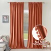 MIULEE Fall Burnt Orange Pom Pom Velvet Curtains for Bedroom/Living