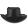 BARMAH HATS Squashy Fullgrain Leather Hat - Item 1026 (Black,
