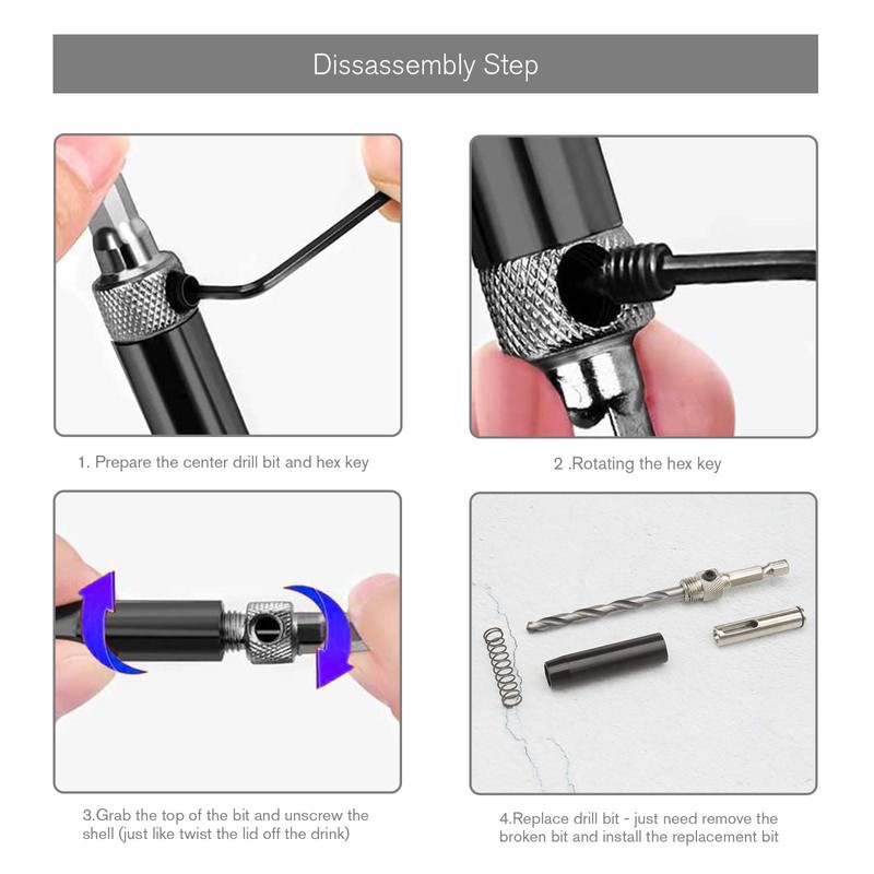 Create idea 18Pcs Hinge Drill Bit Set, Self Centering Drill