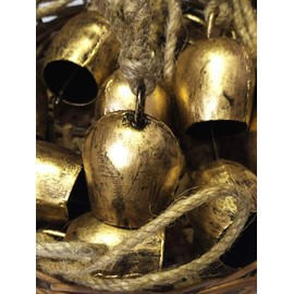 Vintage Rustic 1inch Small Tin Cow Jingle Bell Christmas Tree Crafts Decoration Oval Shape Bells LOT of 10