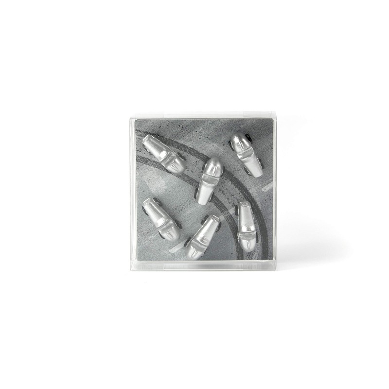Trendform® Magnets Race CAR, Set of 6, Silver/Black