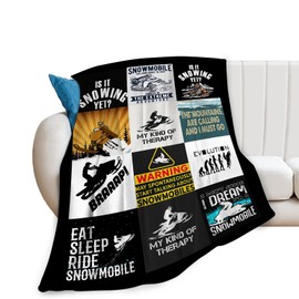 reoqeosy Snowmobile Blanket Snow Mobiling Throw Blankets Cozy Plush Flannel Mobile Sports Blanket Gifts for Girls Boys Women Men 50"x40"