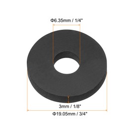 PATIKIL Rubber Washers, 60Pcs 3/4" OD x 1/4" ID x 1/8" Thickness Waterproof Abrasion Resistant Flat Rubber Grommets Spacer for Bolts Screws