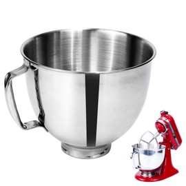 Stainless Steel Mixer Bowl for Kitchenaid 4.5-5 Quart Stand Mixer, Compatible with Kitchen Aid Mixer Accessories