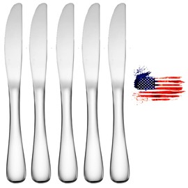 Dinner Knife Made in USA Set of 12 18/10 Stainless Steel Flatware Mirror Finish Dishwasher Safe TAA HubZone and Buy American Compliant Annapolis Silverware Made by Sherrill Manufacturing Dinner Knives