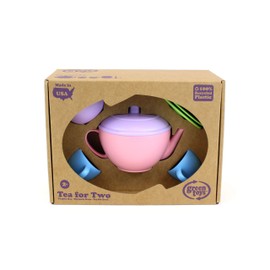 Green Toys Tea for Two - 10 Piece Pretend Play, Motor Skills, Language & Communication Kids Role Play Toy. No BPA, phthalates, PVC. Dishwasher Safe, Recycled Plastic, Made in USA.