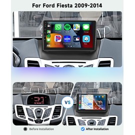 8 CORE 4G+64G Car Radio Stereo for Ford Fiesta 2009-2014 with Wireless CarPlay/Android Auto, 9 Inch 1280 * 720P IPS Touch Screen Android 13 GPS WiFi Bluetooth 32-Band DSP HD Backup Camera