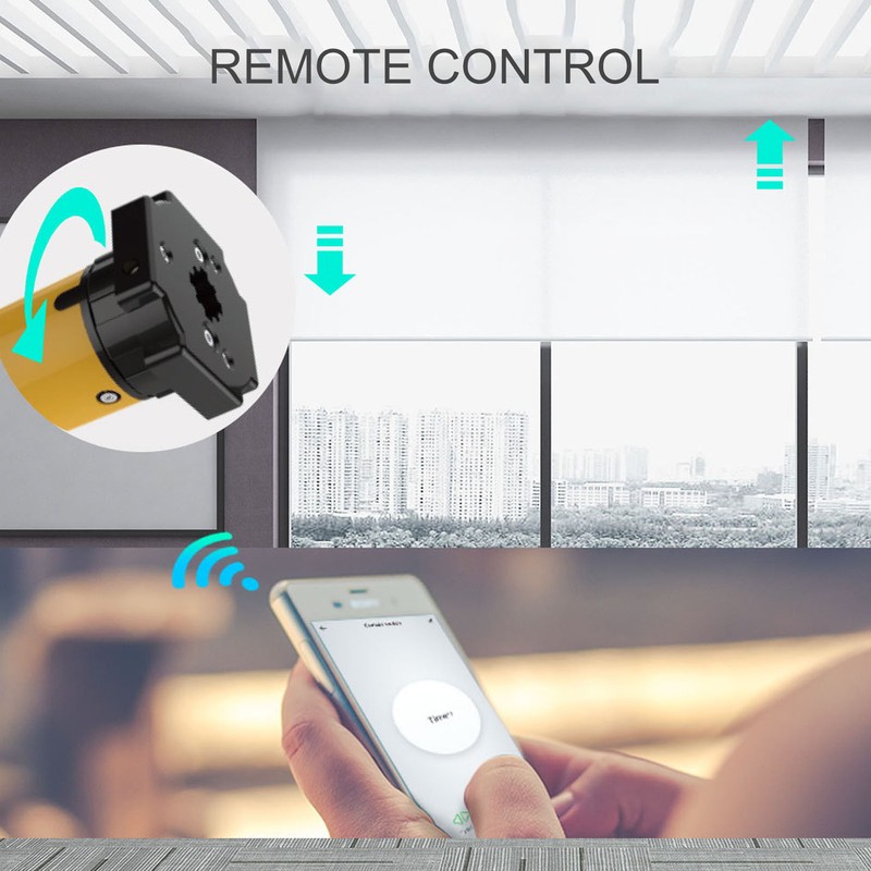 Smart Roller Shade Blind Motor Lithium Battery Rechargeable APP Voice
