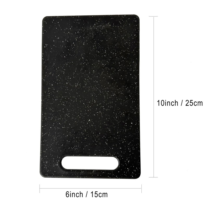Vagocom 2Pcs Small Plastic Chopping Boards,Black Granite Color Cutting Board