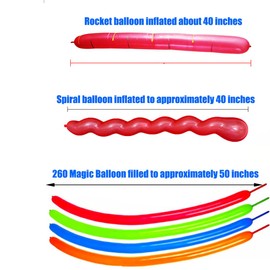 Boopati 260 Long Balloons Latex Twisting Magic Balloons,Rocket Balloons,Spiral Balloons,Latex Balloons,Children's Birthday Party Balloons,Pack of 150, large, Assortment