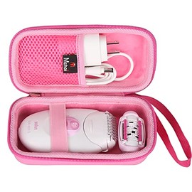 Mchoi Travel Case Suitable for Braun Epilator Silk-epil 3 3-270, Storage for Hair Removal Shaver & Trimmer for Women, Storage Holder for Facial Epilator & Razors Head, Charge, Waterproof Pink Travel Protective Case, Case Only