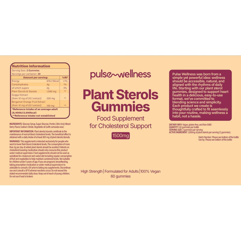 Pulse Wellness | Plant Sterols | Gummies | Mixed Berries