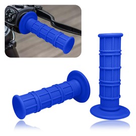 UZZH 2PCS Motorcycle Dirt Bike Grips, 7/8" Anti-Slip Rubber Motorcycle Hand Grips Compatible with CRF KXF, Universal Motorcycle Dirtbike Bike Handlebar Grips for Women & Men (Blue)