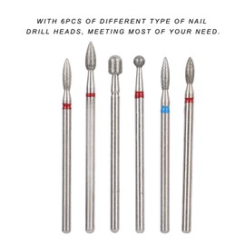5 Tipos 6Pcs Cabeza De Broca Uñas Manicura,Herramientas De Manicura, Tienda De Arte Uñas Postizas For Espejos De Uñas De Uñas De For Espejos Herramientas Exquisitas(Jg#9)
