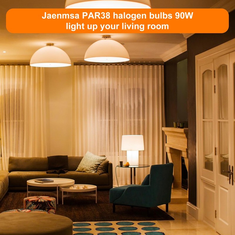 Jaenmsa PAR38 Halogen Floodlight Bulbs 90 Watt 120V, PAR38 Halogen