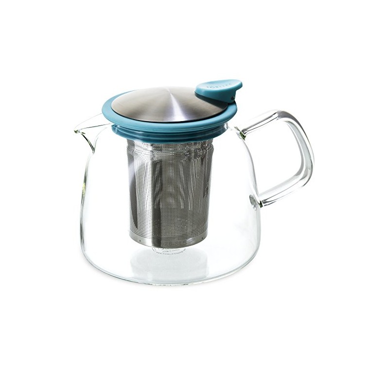 FORLIFE Bell Glass Teapot with Basket Infuser, 24 oz./730 mL,