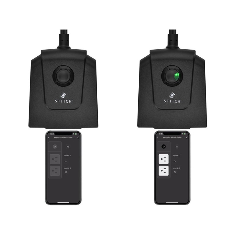 Monoprice Smart Outdoor Plug, IP65 Weather Resistance, 2 Individually Controlled