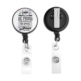 AKTAP Lizenzierte praktische Krankenschwester-Abzeichenspule, einziehbar, mit Ausweis-Clip, Krankenschwestergeschenke, Klinik, Schule, Krankenhaus, Arbeitszubehör (LNP Badge-HT2)