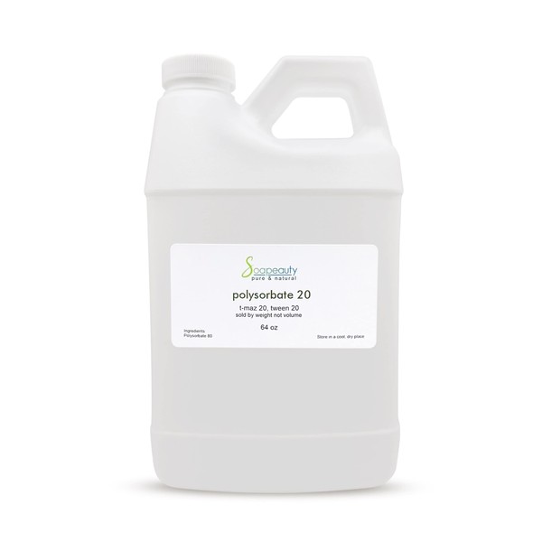POLYSORBATE 20 T-MAZ 20, Tween 20 | 100% Pure Cosmetic Grade Solubilizer Surfactant & Emulsifier | (64 oz)