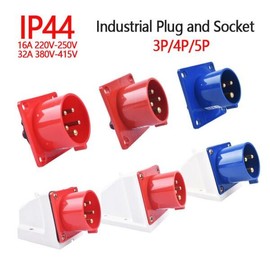 IP44 3극 4극 5핀 방수 방진 산업용 플러그 남성 및 여성 16 32A 벽걸이형 패널 장착 220 380V [04 Industrial Coupler] IP44 3-Pin 4-Pin 5-Pin Waterproof Dustproof Industrial Plug Male and Female 16 32A Wall-Mounted Panel Mounting 220 380V [04 Industrial Coupler]