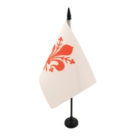 AZ FLAG FLORENCE TABLE FLAG 5'' x 8'' - FIRENZE IN TUSCANY DESK FLAG 21 x 14 cm - Black plastic stick and base