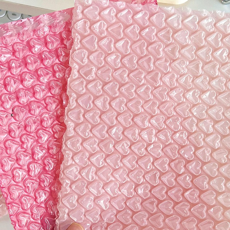 Packaging Bags Bubble Bags Pink Heart Shaped Protective Bubble Bags