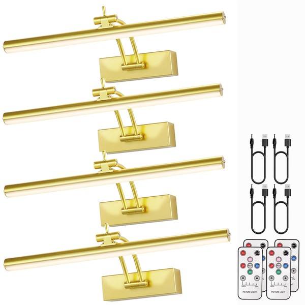 Yuichoy 4 Pack Picture Light Battery Operated for Wall, 12"