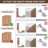 20 Pack Full Overlay Soft Close Cabinet Hinges 105° Frameless