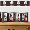 Photo Frame Hold 4 Photos, 4x6 Hinged Folding Wood Picture