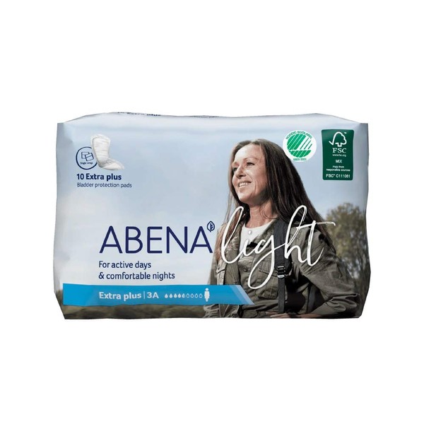 Abena Light Premium Incontinence Pads, (Sizes 0 To 4A) Size 3A, 10 Count