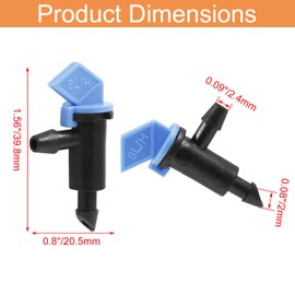 Rierdge 60 Pack 2GPH Drip Emitter Drip Emitters 8L/H Flag Irrigation Dripper for 4mm/7mm Hose for Garden Lawn, Blue