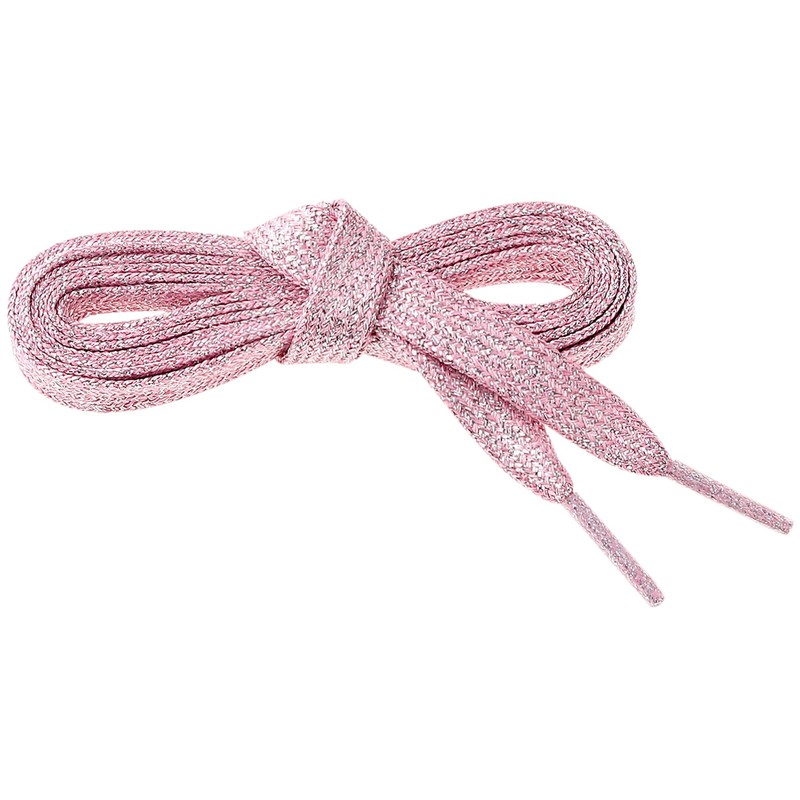 [Elerevyo] 1 Pair Glitter Shiny Metallic Flat Shoelaces Colorful Multicolor