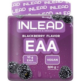 INLEAD - EAA Pulver | 10.000 mg essentielle Aminosäuren pro Portion | Unterstützt Muskelschutz, Regeneration & Leistungsfähigkeit | Optimale Löslichkeit - 500g (500g, Blackberry)