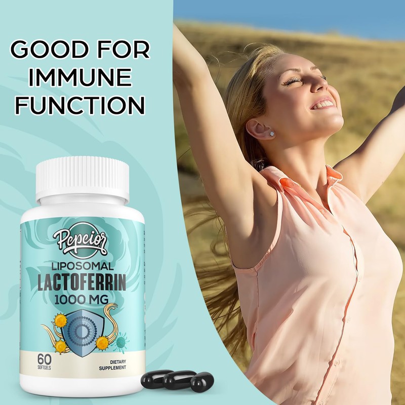 Pepeior Liposomal Bovine Lactoferrin 1000 mg - for Iron Absorption