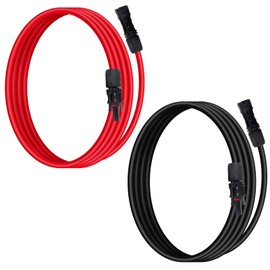 Behaunty 10AWG (6mm²) Solar Panel Extension Cable 3FT - Black & Red, Heavy Duty, Weather Resistant, Standard Solar Connectors Solar Extension Cable for Solar Power Systems, RVs, Boats