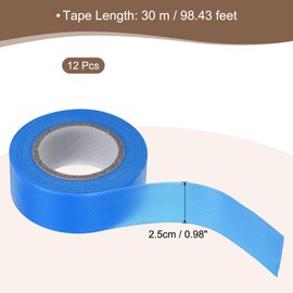 MECCANIXITY Flagging Tape,12 Pcs Non-Adhesive Plastic Neon Survey Marking Tape 1 Inch x 98 Feet for Tree Hunting Boundaries Hazardous Areas Marking Ribbon Blue