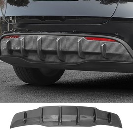 Rear Diffuser for Telsa Model Y Without Drilling, Model Y Rear Bumper Molding Protector Lip Made of PP Material (Glossy Carbon Fiber)