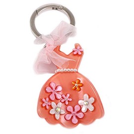[ラポール] バッグチャーム キーホルダー ドレス アクリル製 かわいい 服 パーティドレス プラスチック 軽い おしゃれ ポップ カラフル ハニーピンク