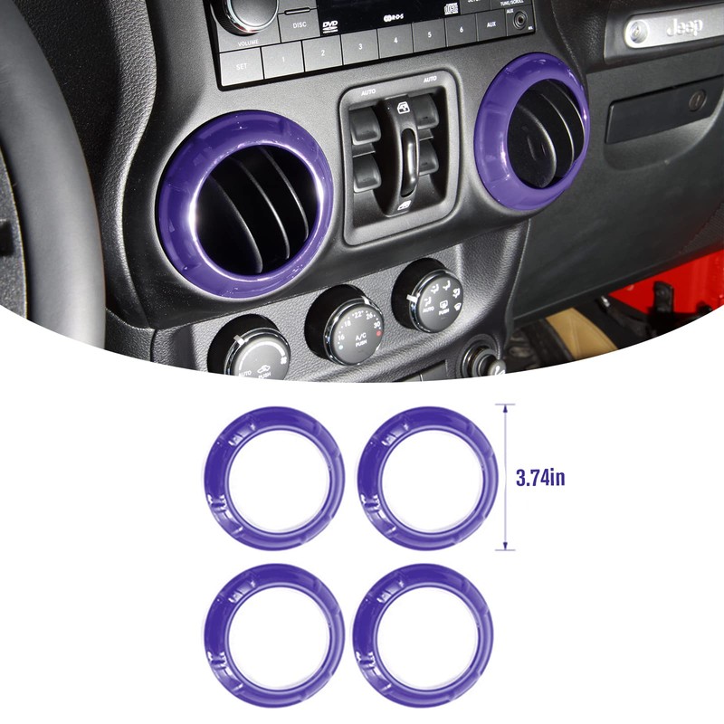4PCS Center Console Dash Air Conditioner Vent Cover Trim Interior