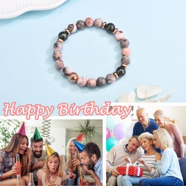 PDTU Birthday Gifts for Women, 60th Birthday Gifts for Her Beaded Bracelets Birthday Gifts for Mum Grandma Wife Auntie Daughter Niece Friends