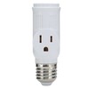 2Pcs 3 Prong Light Socket Adapter Plug White E26 Light