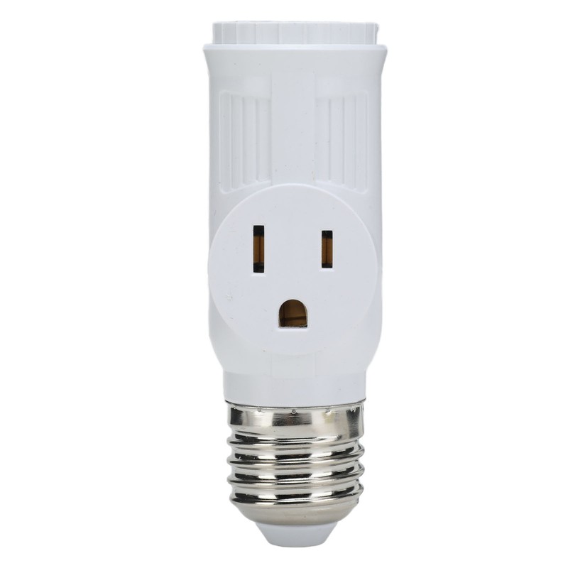 2Pcs 3 Prong Light Socket Adapter Plug White E26 Light