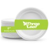 three leaf 9" BAGASSE ROUND PLATE, 25 Ct. Heavy-Duty- Super