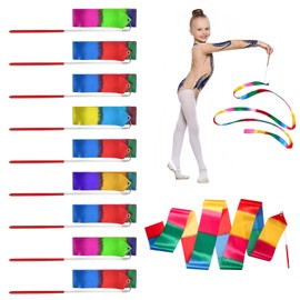 Dance Ribbons for Children​ - 9PCS Silk ​Gymnastics Ribbons for Kids, 200cm Rainbow Streamers for Artistic Dance, Talent Shows, ​Kids Gymnastics Equipment, Party & Gift-Ready ​Dance Equipment​