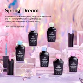 Beetles Shimmer Gel Nail Polish Set - 6 Colors Purple Glitter Gel Polish Blue Green Mermaid Nails, Pastel Nail Gel Drawing Soak Off Uv Led Needed with Nail Sticker Valentine's Day Gifts for Her