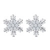 SELOVO Winter Snowflake Cubic Zirconia Stud Earrings Silver Tone