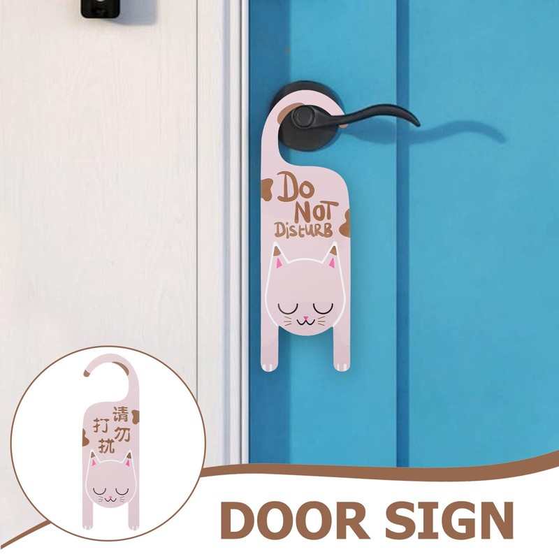 TEHAUX Cat Design Double Sided Welcome Please Knock Do Not