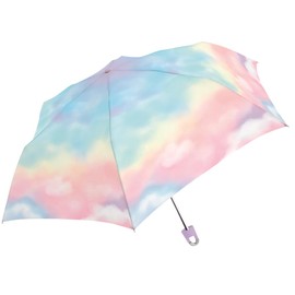 Klux 111240 Long Umbrella, 21.7 inches (55 cm), Milky Tone Folding Umbrella, Rainbow